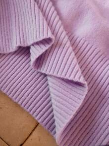 Áo len chui đầu tay raglan cổ lọ màu trơn dành cho bé gái tuổi teen - Màu tím hoa cà - Xem 6