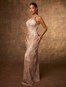 Hauture 女士时尚优雅露背单肩连衣裙 - 彩色 - 查看 5