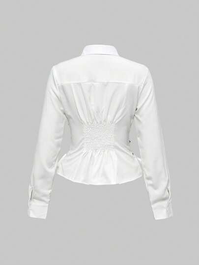 Grunge Punk Chemise à manches longues extensible pour femmes, style punk subculture Y2K, noire et skinny, avec crâne orné de strass