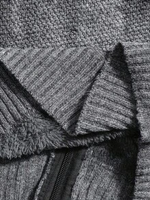 Manfinity Homme 男士针织开衫毛衣外套，秋冬 - 深灰色 - 查看 4