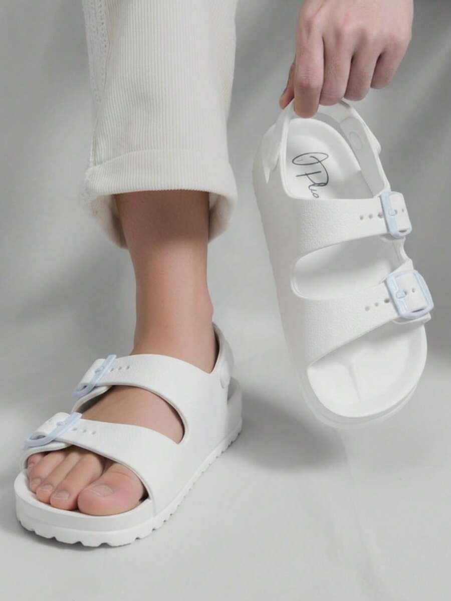 Hombre Sandalias Ultraligeras Punta Abierta Antideslizante Estilo Minimalista para Playa y Casa - Blanco - Ver 1