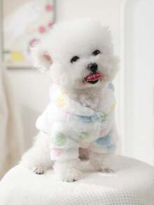 PETSIN 1pc Pet Clothing, Autumn And Winter Thick Velvet Jacket Warm Hoodie, Suitable For Cats And Dogs To Wear Clothes - 彩色 - 查看 5