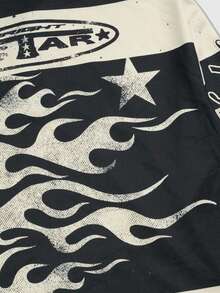 ROMWE MEN Street Life Men's Printed Long Sleeve Striped Polo Collar T-Shirt, College Style Top - Multicolor - View 3