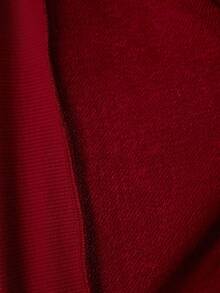 Betty Boop x SHEIN Plus Size Women Casual Fashionable Street Letter & Cartoon Figure Graphic Asymmetrical Neck Loose Sweatshirt, Spring/Autumn - Red - View 6