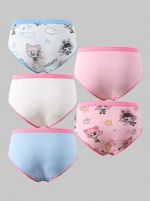 5pcs/Pack Cute Pattern Girls Underwear - Multicolor - View 2