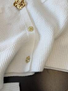 Franclia Áo len cardigan ngắn Goddess Vibe thời trang mới, áo khoác dệt kim thiết kế độc đáo dành cho nữ - trắng - Xem 6