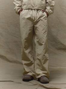 Musero Pantalón holgado y suelto con cintura elástica y cordón, para otoño e invierno - Gris - Ver 2