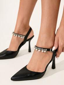 CUCCOO CHICEST Giày cao gót mũi nhọn màu trơn cho nữ - màu đen - Xem 6