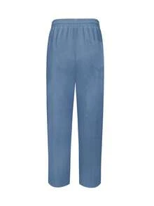 Manfinity Men's Fashion Casual Button Decor Drawstring Waist Pants, Fall - Blue - View 2