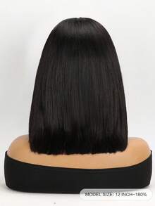 4x4豪華直髮鬆綁蓋虛體人髮捲短髮10-14英寸透明鬆綁頭套180%密度漂白結瘤女性自然黑色預拉髮線