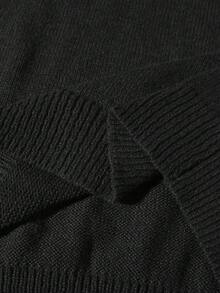 Manfinity Homme Áo len chui đầu tay dài có khóa kéo 1/4 dành cho nam, Thu/Đông - màu đen - Xem 6