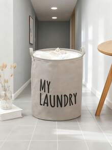 SHEIN 1pc Foldable Waterproof Japanese Style Large Cloth ToyLaundry Basket, Suitable For Bathroom And Daily Use