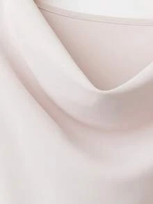 GlowEve Women's Solid Loose Collar Blouse And Fish Tail Midi Skirt 2pcs Set, Elegant - Apricot - View 7