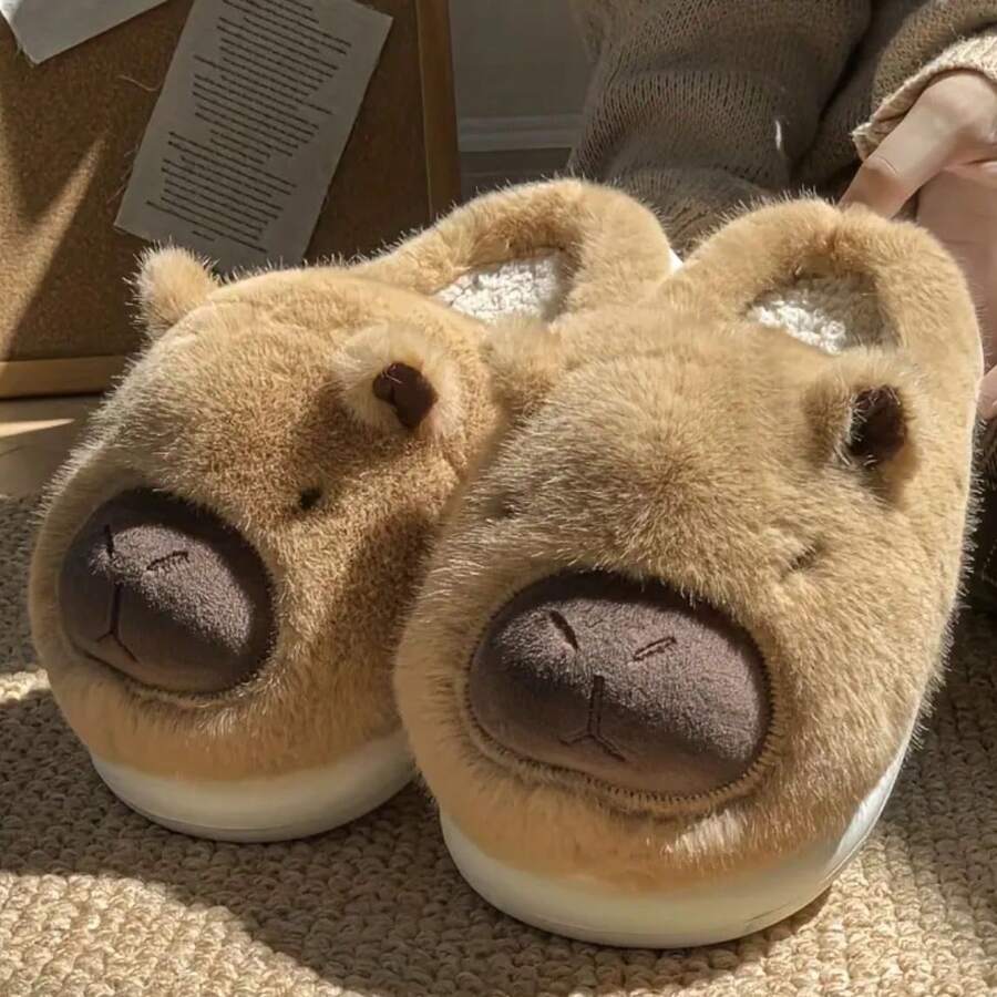 Pantuflas de capibara: la comodidad que toda mujer necesita - Marrón - Ver 1