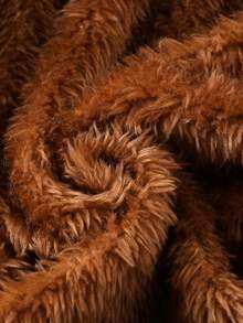 SHEIN Playful Pals Baby Girls 0-3yrs Toddler Girls' Coffee Plush Lined Hooded Khaki Long Sleeve Jacket, Fashionable And Versatile For Autumn/Winter Baby Girl Coat - Black - View 6