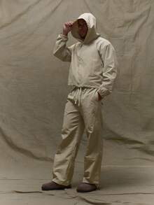 Musero Pantalón holgado y suelto con cintura elástica y cordón, para otoño e invierno - Gris - Ver 5