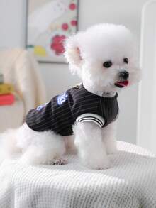 PETSIN 1 Piece Embroidered 23 Ball Jersey For Cats And Dogs, Comfortable Vest For Spring, Autumn, And Winter Weather, Casual Pullover - Schwarz - Übersicht 6