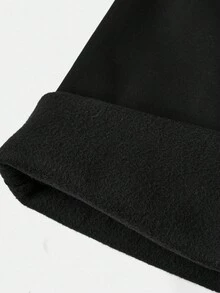 SHEIN Set de 2 piezas: Camiseta de manga larga de color negro sólido y pantalón de chándal de color contrastante para adolescentes, conjunto básico y versátil adecuado para ir al trabajo, la escuela, uso diario casual, viajes, actividades al aire libre, fiestas, otoño/invierno