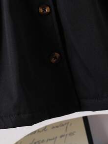 SHEIN Playful Pals Baby Girls 0-3yrs Toddler Girls' Coffee Plush Lined Hooded Khaki Long Sleeve Jacket, Fashionable And Versatile For Autumn/Winter Baby Girl Coat - Black - View 8