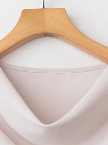 GlowEve Women's Solid Loose Collar Blouse And Fish Tail Midi Skirt 2pcs Set, Elegant - Apricot - View 4