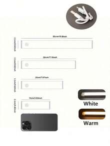 2pcs LED Motion Sensor Light ,Wireless LED Night Light ,Rechargeable Light Cabinet Wardrobe Lamp ,Staircase Backlight For Kitchen - White-2pcs - View 8