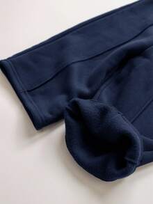 SHEIN Babygirl Cute Versatile Gray Bow Collar Sweatshirt Set, Autumn/Winter Autumn And Winter Two Pieces Suit Baby Girl Winter Clothes Baby Girls Sets Baby Girl Tracksuit Girls Two Pieces Set Two Pieces Winter Outfits For Baby Girl - Navy Blue - View 7