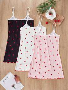 SHEIN Conjunto de 3 piezas de camisola de punto con estampado de corazón para mujer - Multicolor - Ver 2