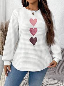 EMERY ROSE 休闲白色格子圆领舒适卫衣，秋冬 - 彩色 - 查看 6