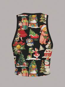 Slaydiva 女装/秋季女装/街头服饰/Y2K/背心/圣诞节 - 彩色 - 查看 3