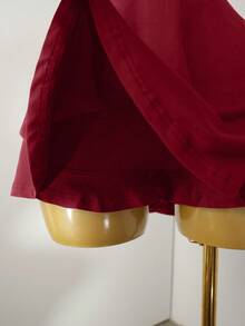 Mistrie Black Tight-Fitting Romper With Deep V-Neck, Backless Strap - Red - View 7