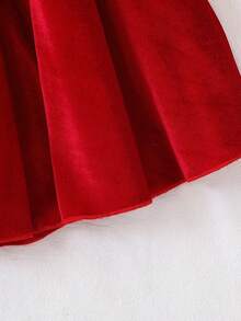 Elladie kids Tween Girl' Long Sleeve Off-Shoulder Beaded A-Line Princess Dress, Spring/Autumn  Princess  Halloween/Christmas Party Dresses For  Vacation  Autumn And Winter - Red - View 6