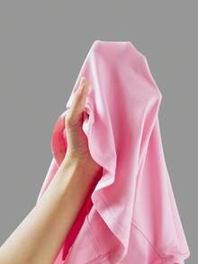 SHEIN EZwear Bộ 5 áo thun nữ cổ tròn tay ngắn màu trơn, kiểu dáng cơ bản, nhiều màu - Hồng - Xem 16