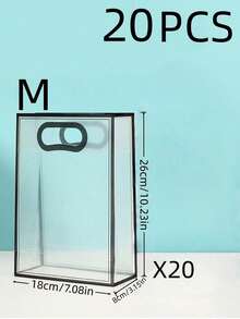 20个/10个/3个/1个可重复使用透明PVC礼品包装袋，不含丝带。适用于新娘派对、婚礼、生日、购物、简约家居装饰、透明手柄礼品袋、透明婚礼礼品袋、团体礼品袋、节日派对用品、复活节礼物、圣诞节礼物 - 彩色 - 查看 20