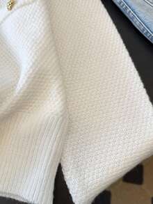 Franclia Áo len cardigan ngắn Goddess Vibe thời trang mới, áo khoác dệt kim thiết kế độc đáo dành cho nữ - trắng - Xem 4