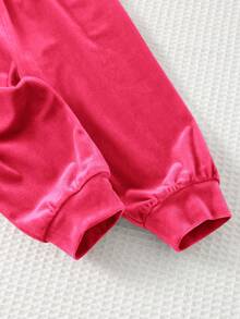2pcs Baby Girl Crown & Letter Embroidered Fleece Crew Neck Long Sleeve Sweatshirt And Elastic Waist Jogger Pants Set Cozy Pixies Baby Girl Set Baby Girl Sweat Set Baby Girl Princess Casual Pant Sets Baby Girl Full Sleeve With Pant Baby Girl Full Sleeve Pant Baby Girl Casual Pant Sets - Hot Pink - View 7