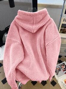 GlowEve 2025 高端小众毛绒保暖内衬卫衣，秋冬季，圣诞节 - 淺粉色 - 查看 2