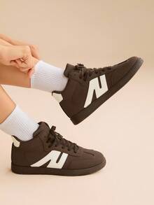 CUCCOO EASI 女士风格休闲运动鞋，时尚复古硫化鞋，学生舒适运动鞋，适合春秋季 - 棕色 - 查看 8