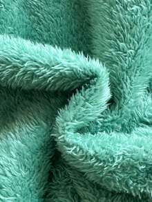 SHEIN Vintaside Kids 女童可爱印花保暖内衬拉链夹克，秋冬 - 綠色 - 查看 6