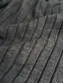 EURMUSE Women High Neck Flare Sleeve Loose Fit Cozy Crop Sweater And Sweater Mini Skirt 2pcs Set Co-Ords Casual - Grey - View 7