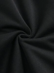 Rina Fox 女式休闲拉链抽绳连帽短款运动衫，秋季 - 黑色 - 查看 4