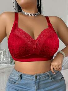 SHEIN 1pc Plus Size Wireless Bra, For Christmas