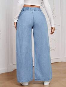 EMERY ROSE Plus Size Women Casual Elastic Waist Baggy Jeans