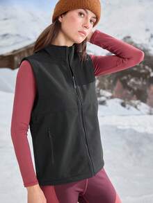 In My Nature Veste sans manches zippée décontractée pour femmes