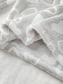 2 件女童舒适灰色简约毛绒心形图案长袖上衣和裤子睡衣套装，休闲家居服，母子装（2 套单独出售） - 淺灰色 - 查看 5