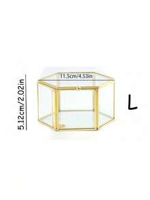 六角玻璃珠宝盒花屋首饰盒多肉钻戒花屋家居园艺植物花屋 - 無色 - 查看 11