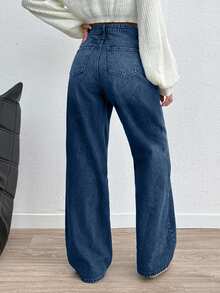 EURMUSE HIGH RISE WIDELEG Y2K STYLE LOOSE FIT WOMEN JEAN - Dark Wash - View 2