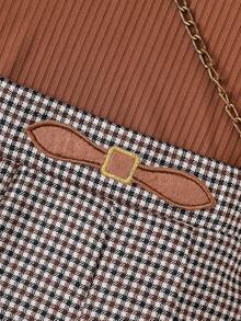 Sparklyn 女孩羅紋針織泡泡袖T恤和格紋百褶半身裙不附帶包 - 彩色 - 查看 7