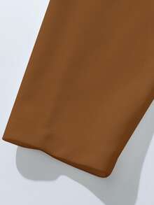 GlowEve Women's Elegant Single-Breasted Jacket And Skirt 2 Pieces Set, Suitable For Commuting In Autumn - Brown - View 6