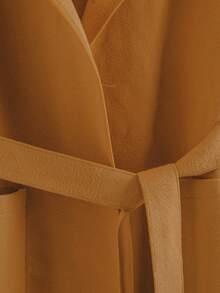 GlowEve Áo khoác dài rộng có mũ thanh lịch dành cho nữ - Lạc đà - Xem 5