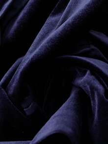 GlowEve CURVE 大码女式秋冬缎面翻领优雅通勤天鹅绒西装外套 - 藏蓝色 - 查看 5